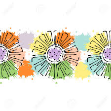 Seamless Vector Hand Drawn Floral Pattern Endless Border Colorful Royalty Free Cliparts Vectors And Stock Illustration Image 74328044 Beautiful and colorful flower border elements design.