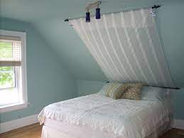 Do hang your curtains close to the ceiling. How To Hang Curtains From A Slanted Ceiling Google Search Attic Bedroom Small Sloped Ceiling Bedroom Slanted Ceiling Bedroom