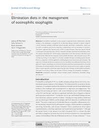 Pdf Elimination Diets In The Management Of Eosinophilic