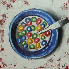 Cereal Food Still Life Childhood Still Life Oil Painting Food Painting Original Oil Painting