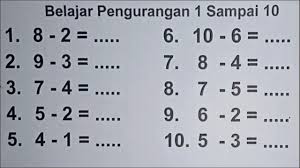 Check spelling or type a new query. Belajar Matematika Kelas 1 Sd Pengurangan Angka 1 Sampai 10 Youtube