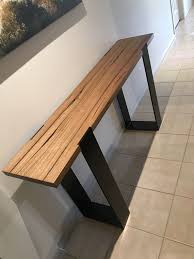 Messmate Timber Hall Table With Black Metal Legs Timber Kitchen Hall Table Hallway Decorating