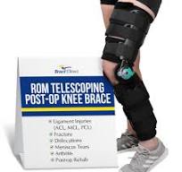 Brace Direct Post-Op ROM T-Scope Knee Brace - Telescoping Range of Motion  Hinged Knee Support for ACL, MCL, PCL, Meniscus & Fracture Surgery Recovery  ...