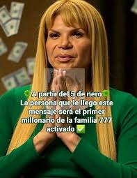 A partir del 5 de nero La persona que le llego este mensaje será el primer  millonario de la familia 777 activado