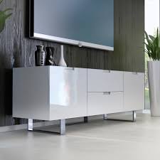 Contemporary white media console with cutout center, 2 side drawers and chrome frame dimensions: Contemporary White Tv Stand Ideas On Foter