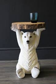 Polar Bear Side Table Bear Decor Unique Side Table Kids Room