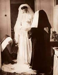 Bride Of Christ Wearing A Bridal Gown As She Takes Her Vows Bride Of Christ Bride Catholic