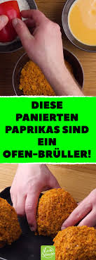 Diese Panierten Paprikas Sind Ein Ofen Bruller Rezept Rezepte Paprika Gefullt Paniert Tortilla Chips Hack Hackfle Paprikagemuse Rezept Lecker Rezepte