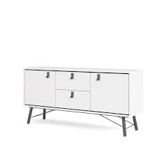 Hos tvilum tilbyder vi komplette billedpakker til alle vores produkter, klar til brug direkte i jeres marketingmateriale. Tvilum Ry 2 Door 2 Drawer Sideboard In White Matte Black 86006gogo