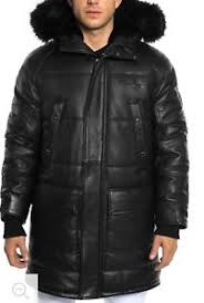 Details About Sean John Removable Faux Fur Trim Hooded Leather Snorkel Jacket Coat Xlrg Xxl