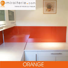 Credence De Cuisine En Verre Laque Sur Mesure Orange Vintage Credence Cuisine Credence Verre Credence