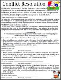 Conflict Resolution Worksheet Conflict Resolution Worksheet Conflict Resolution Conflict Management