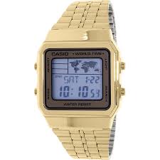 Casio Men S A500wga 9 Gold Stainless Steel Quartz Dress Watch Walmart Com In 2020 Casio Outdoor Watch Casio Protrek