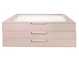 In addition to storing silver jewelry in anti tarnish jewelry boxes, it's best to store silver jewelry in a dry environment and placed so that individual pieces are not touching other jewelry items. Wolf Large 3 Tier Jewelry Box With Window And Lusterloc Tm In Rose Gold Wjb129d Jtv Com