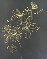 Day 25 Stripey Gold Flowers Drawing Gold Black Fabfeb2016 Sonalmix Simple Dsfloral Art Illustration Gold Drawing Flower Graphic Design Flower Graphic