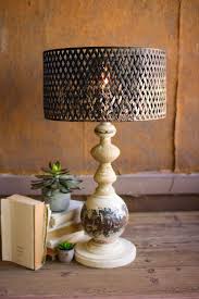 Kalalou Table Lamp Round Metal Base With Perforated Metal Shade In 2020 Farmhouse Table Lamps Rustic Table Lamps Modern Farmhouse Table