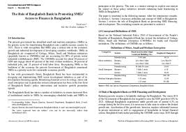 Pdf The Role Of Bangladesh Bank In Promoting Smes Access To Finance In Bangladesh Md Nur E Alom Siddique Academia Edu