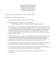 GROTON BOARD OF EDUCATION COMMUNICATIONS COMMITTEE SPECIAL MEETING MINUTES  OCTOBER 30, 2023 @ 4:45 P.M. CENTRAL OFFICE, ROOM 4