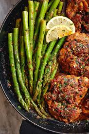 Asado Chicken Thighs And Sauteed Lemon Asparagus Chicken Dinner Instant Pot Recipes Chicken Healthy Chicken Dinner