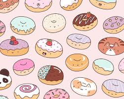 Mmm Donuts Super Kawaii And Colorful Donut Art Print Such A Cute Simple Donut Pattern Doodle Art Donut Art Donut Art Print
