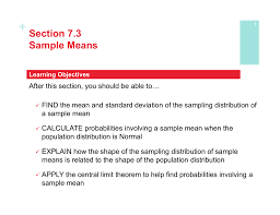 The distribution of a statistic from several samples. Ap Stats 7 3 Sampling Means