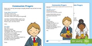 First communion prayer | say this prayer as a novena to prepare for first holy communion. Communion Prayers Homework Display Poster Teacher Made