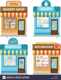 ✓ free for commercial use ✓ high quality images. Geschafte Set Flache Bauweise Shop Sammlung Isoliert Auf Weissem Hintergrund Fisch Produkte Fleisch Molkerei Backerei Vektor Illustration Clipart Grafiken Stock Vektorgrafik Alamy