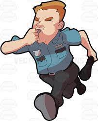 A Security Guard Running After Some Burglar Cartoon Clip Art Security Guard Stock Art