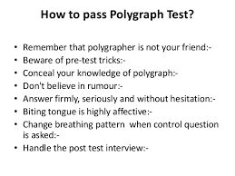 But lying can increase stress. Polygraph A Lie Detector Test