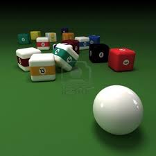 Cubic Billiards Balls On A Green Felt Billiards Billiard Balls Billiard Table