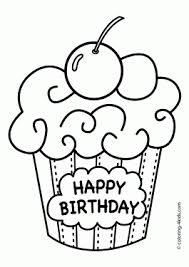 Cake Happy Birthday Party Coloring Pages Muffin Coloring Pages For Kids Happy Birthday Coloring Pages Coloring Birthday Cards Birthday Coloring Pages