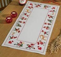 And today's pattern, the 20 stitch table runner! Permin Happy Santas Table Runner Cross Stitch Kit 636613 123stitch