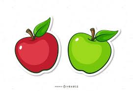 Red And Green Apple Cartoons Apple Prints Print Stickers Apple Tattoo