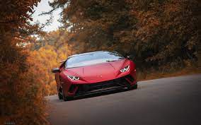 Download Wallpapers Lamborghini Huracan 2017 Supercar Red Huracan Autumn Italian Sports Cars Lamborghini Besthqwallpapers Com Lamborghini Huracan Super Cars Lamborghini
