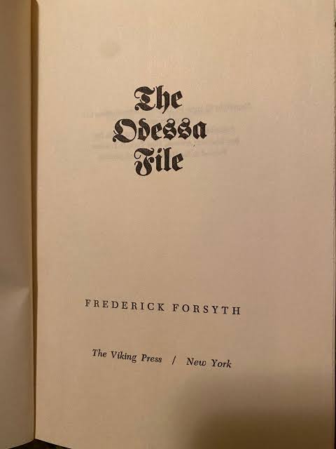 The Odessa File-Frederick Forsyth: A Book Review | by Arpad Nagy | The Book  Cafe | Medium