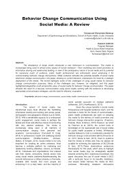 Behavior modification techniques have been used to. Pdf Behavior Change Communication Using Social Media A Review