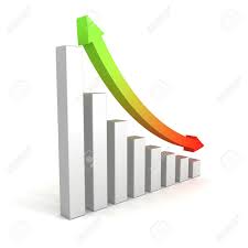 Business Growing Bar Chart With Up Down Arrow