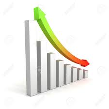 business growing bar chart with up down arrow