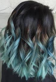 Braun Und Blau Bob Haar Styling Blaues Ombre Haar Haarfarben