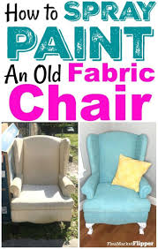Spray Painted Fabric Chair Rescued From The Trash Painting Fabric Chairs Spray Paint Furniture Chair Fabric