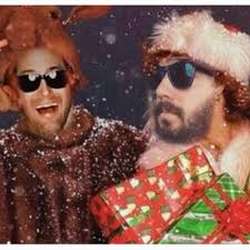 My @norman_roscoe partner in crime @rynoranger , along with some of the  @midlakeband boyz (and @austintdavis ) were feeling cute and in the holiday  spirit(s) 🥃 so OF COURSE we needed to record a cover ...