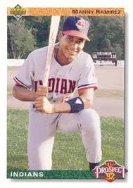 Ramirez was born in santo domingo and grew up in new york before he became one of the greatest hitters of his generation. The Trading Card Database 1992 Upper Deck 63 Manny Ramirez Cleveland Indians Baseball Cleveland Indians Indians Baseball