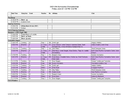 2023 USA Gym Champs Arena Schedule v. 6.20