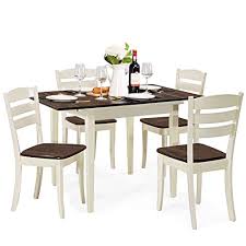 It has four center drawers on metal glides so you can. Buy Giantex 5 Piece Dining Table Set With Folding Tabletop Wood Kitchen Table And 4 Chairs Set Modern Extendable Dining Table 31 5 Inch To 47 5 Inch Compact Dinette Set For Small Space Apartment