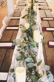 Eucalyptus Runner For A Fall Wedding In 2020 Rustic Wedding Table Setting Fall Wedding Tables Rustic Wedding Table Runners