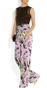 flowers birds 复古 数码印花花型 女装花型设计 瓦栏 fashion design pants