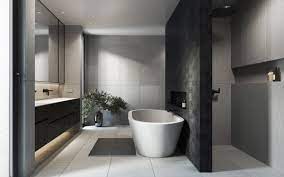 Accent elements can be bright, solid colors, bringing on a postmodern or futuristic feel. The Fundamental Aspects Of Modern Bathroom Designs Yuta Homme