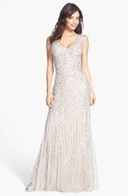 Aidan Mattox Sleeveless Embroidered Mesh Gown 450 Metallic Bridesmaid Dresses Sparkle Wedding Dress Dresses