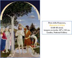Nel battesimo di cristo di andrea verrocchio, databile tra il 1475 e il 1478 e conservato nella galleria degli uffizi a firenze, alcune parti sono dipinte. Il Battesimo Di Cristo Di Piero Della Francesca Sul Parnaso