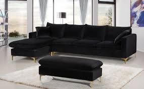 Black And White Sectional Sofa Naomi Black Lf Sectional Sofa Black Sofa Living Room White Sectional Sofa Black Sectional Living Room